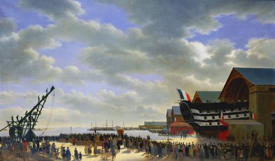 1840年4月4日、シェルブールでの「ルフリードランド」の発売 作： Antoine Chazal
